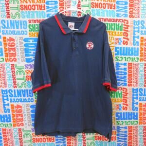 Vintage Boston Red Sox Polo Shirt Size XL 90s True Fan Navy Blue Chest Logo